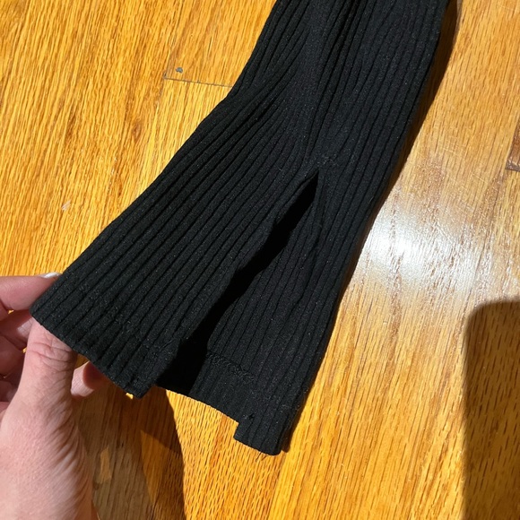 Black Ribbed Button-Up Cardigan - Picture 4 of 4